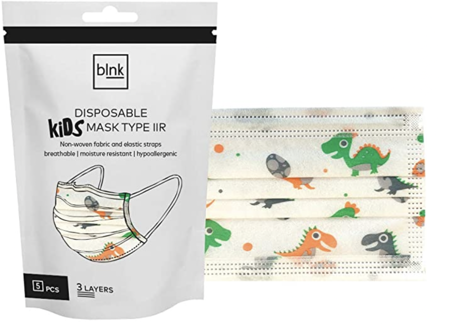 bInk Disposable Kids Mask Dino Baby